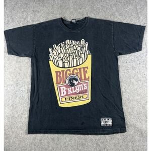 VTG Y2K Rocksmith Biggie Bklyns Finest French Fries Shirt Men Large Black Parody